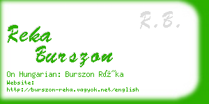 reka burszon business card